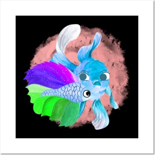 fighting fish Posters and Art